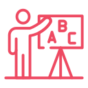 Icon of person at whiteboard