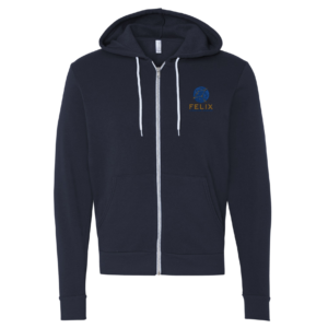 Felix Leadership Academy Embroidered Logo Unisex Zip Hooded Sweatshirt - Navy