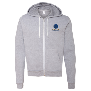Felix Leadership Academy Embroidered Logo Unisex Zip Hooded Sweatshirt - Heather
