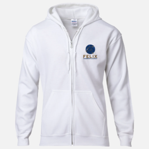 Felix Leadership Academy Embroidered Logo Zipped Hoody Sweatshirt- White
